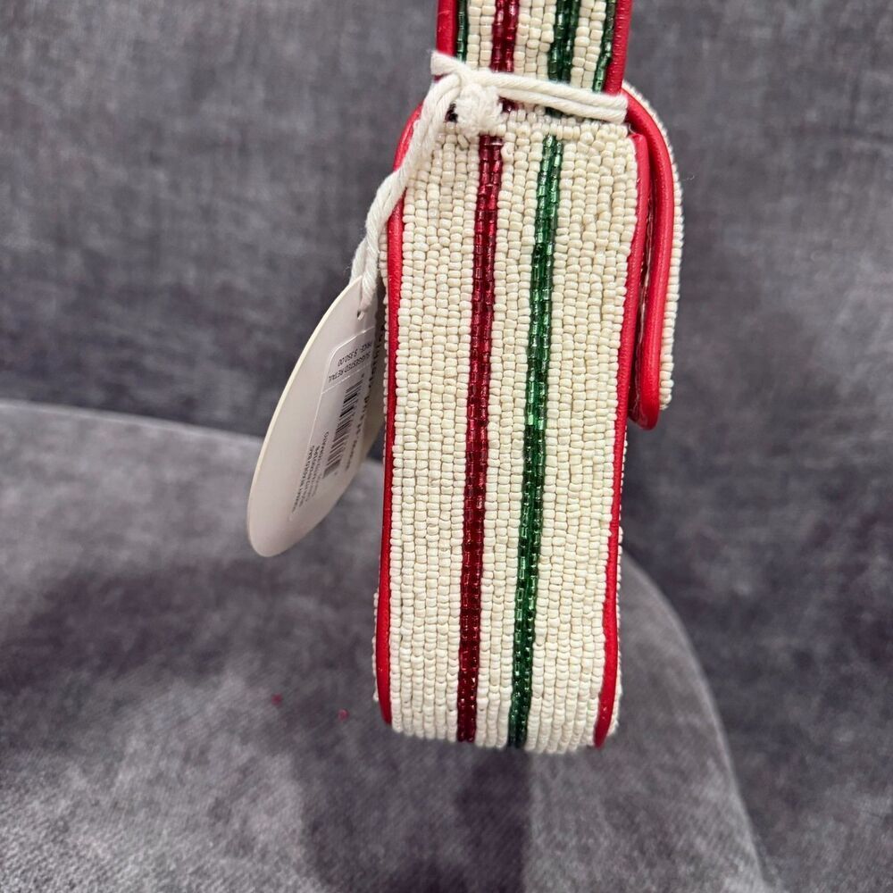STAUD Tommy Beaded Floral Shoulder Bag Tomato - Picture 3 of 16